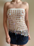 Load image into Gallery viewer, 00's DKNY Sequin crocheted asym tube top • Size M
