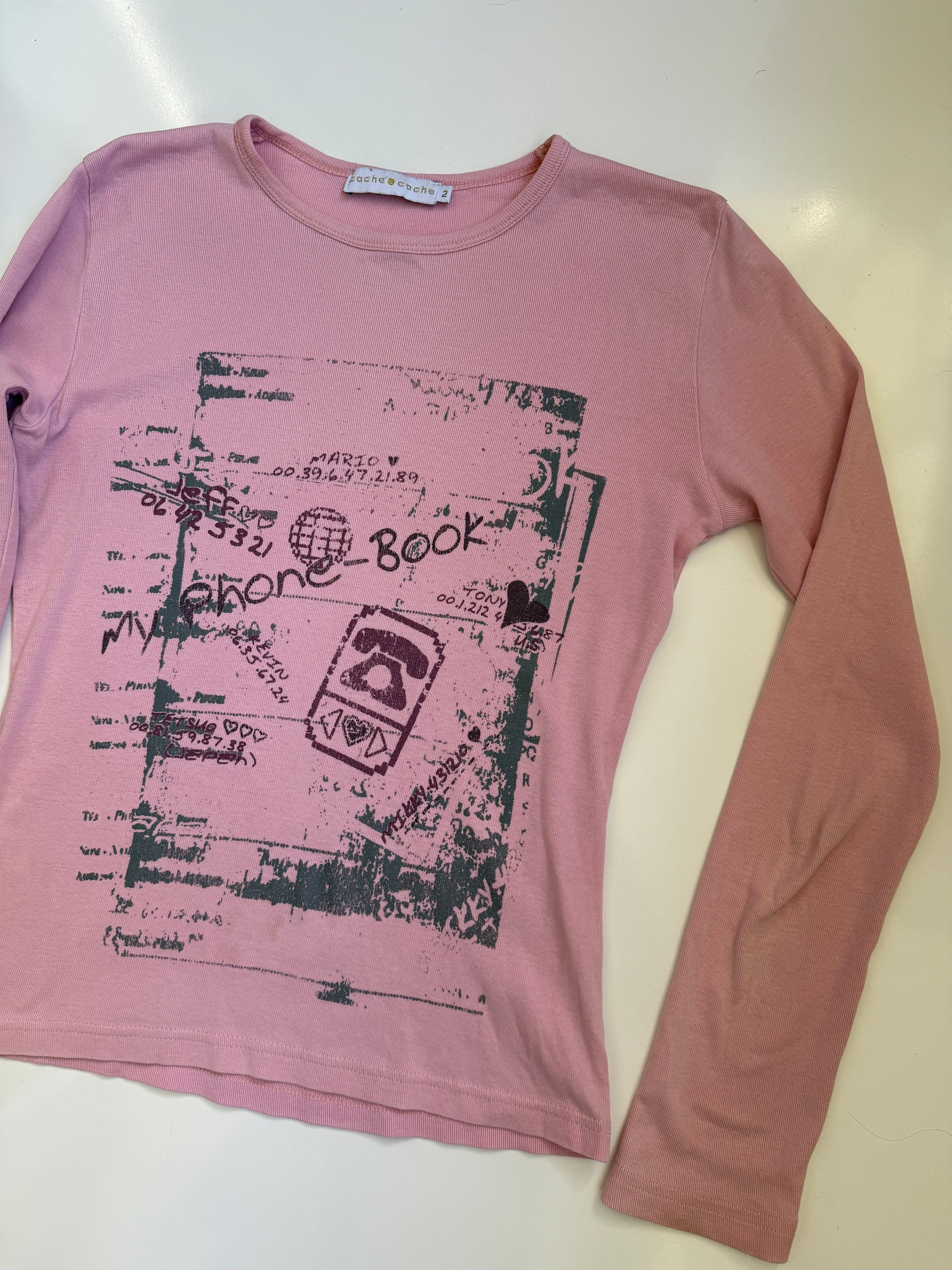 00's Cachecache cotton graphic print long sleeve • Size M