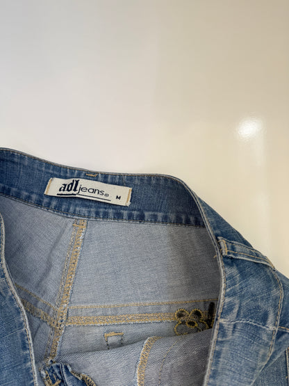 00's Embroidered denim micro shorts • Size 10