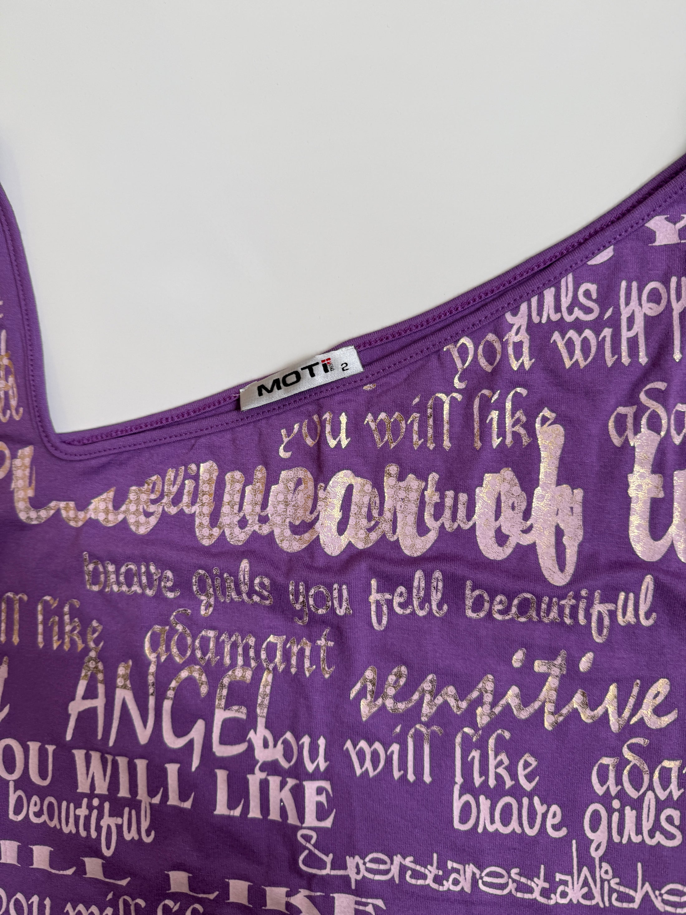 00's Graphic print strap detail tank • Size L