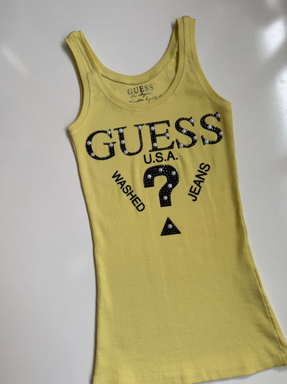 00's Guess ribbed diamante tank • Size S