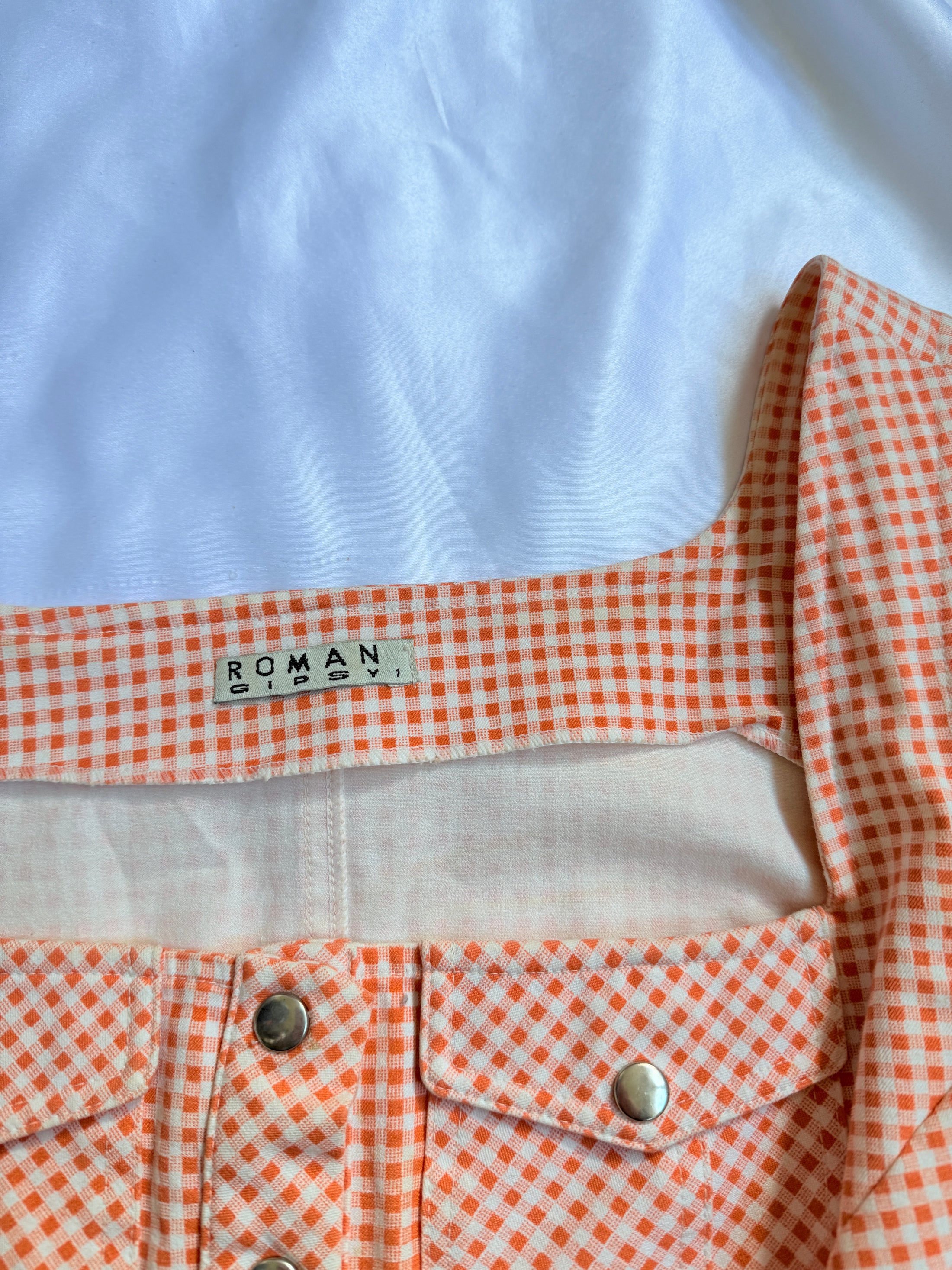 00's Roman gingham corset style top • Size S