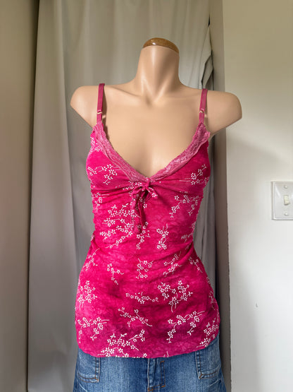 Italian 00's mesh lined pattern cami • Size S