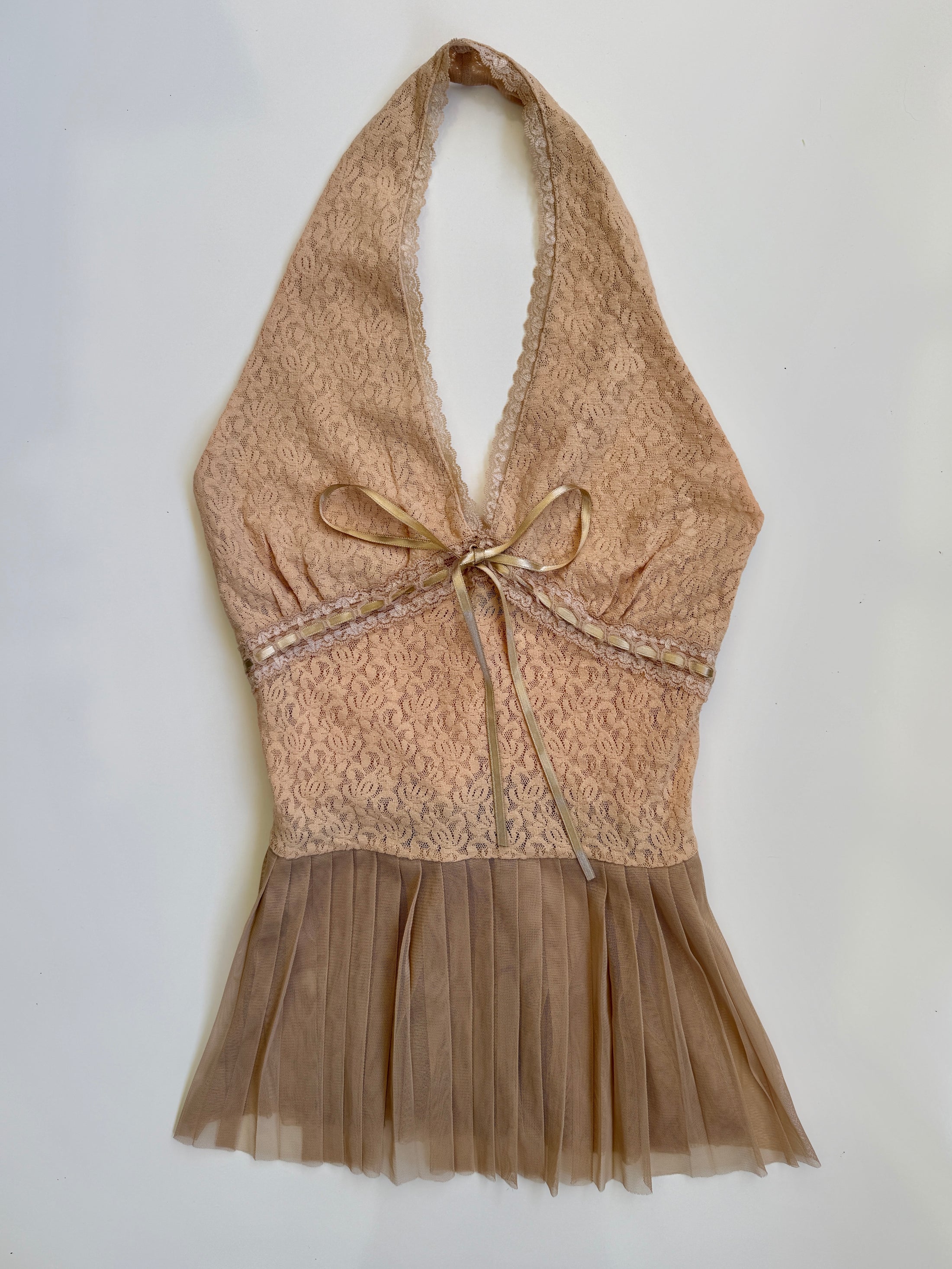 00's Coquette mesh/lace halter • Size S