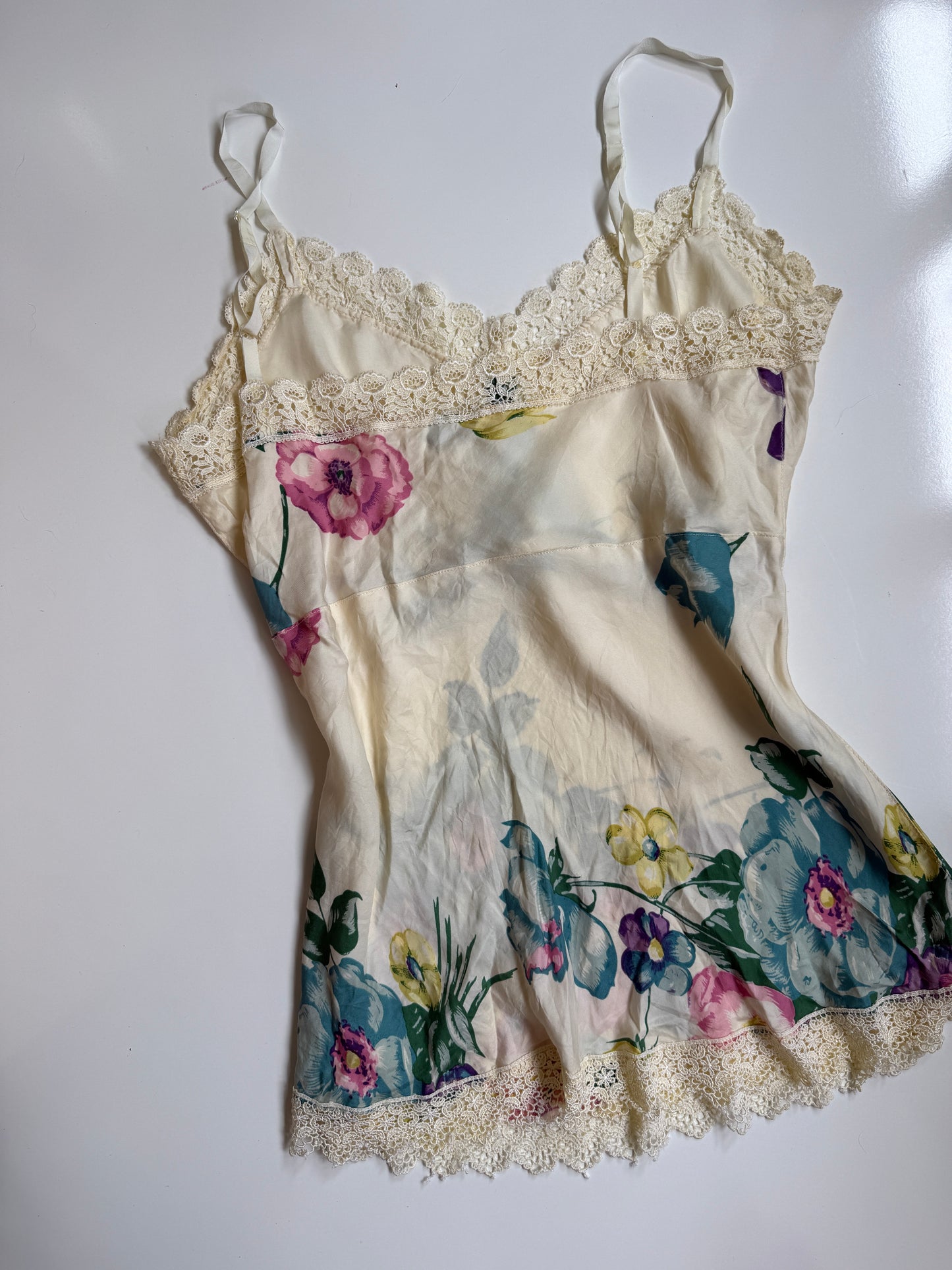 NZ Vintage Butter Yellow silk fairy cami • Size L