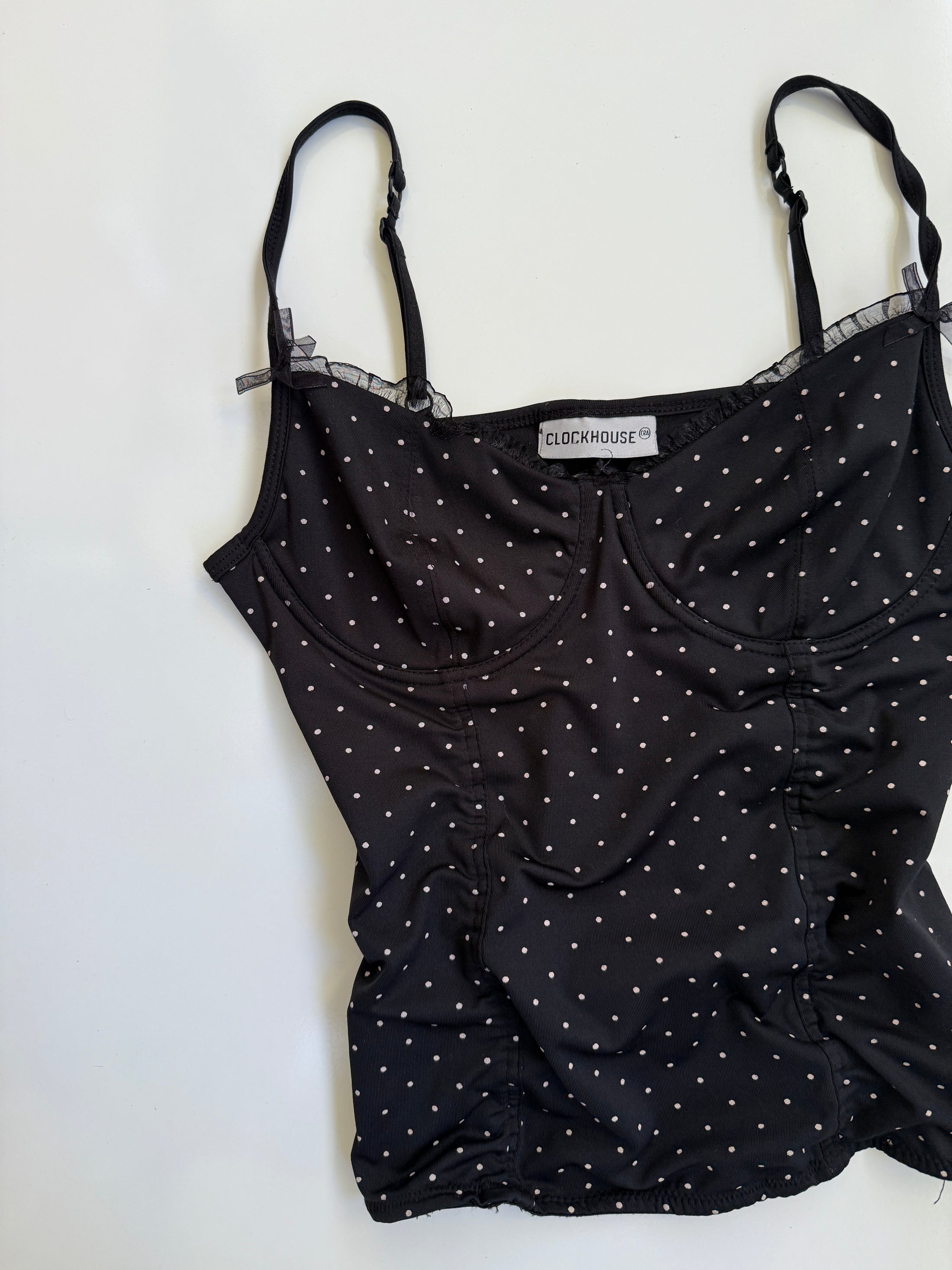 00's Clockhouse polka dot corset top • Size 10