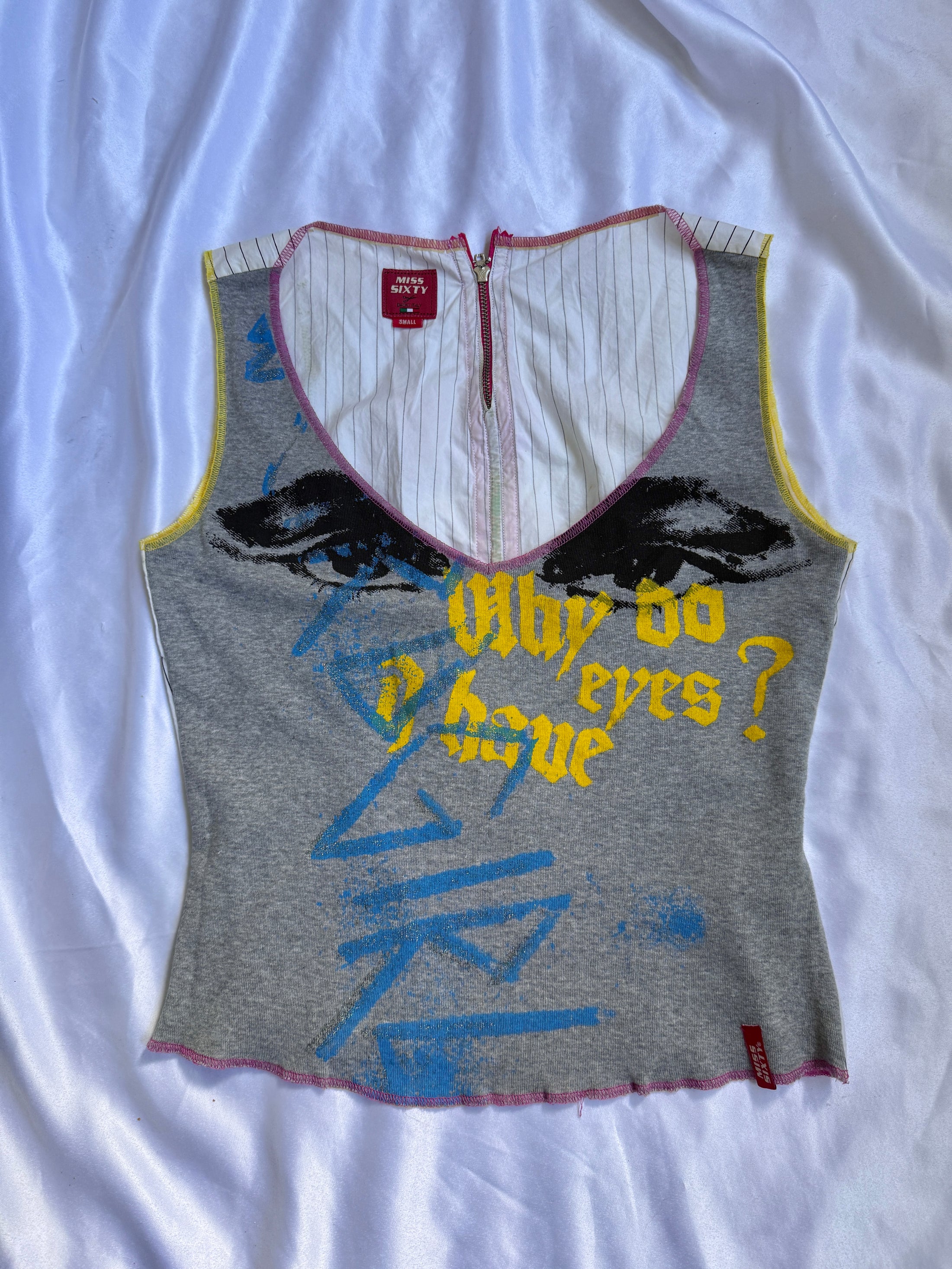 00's Miss Sixty eyes print tank • Size S