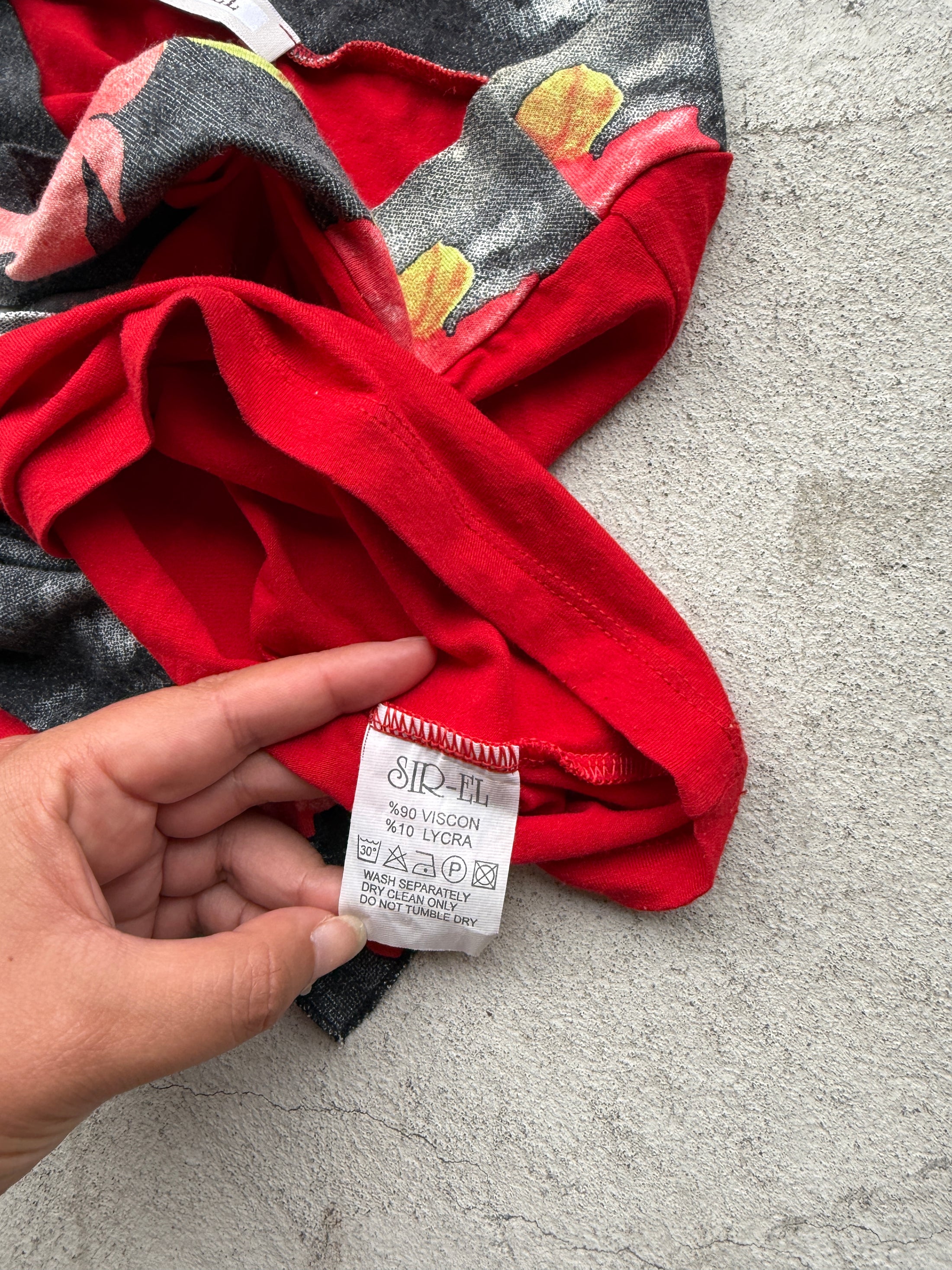 00's Tube top w mesh floral tie detail • Size XS/S