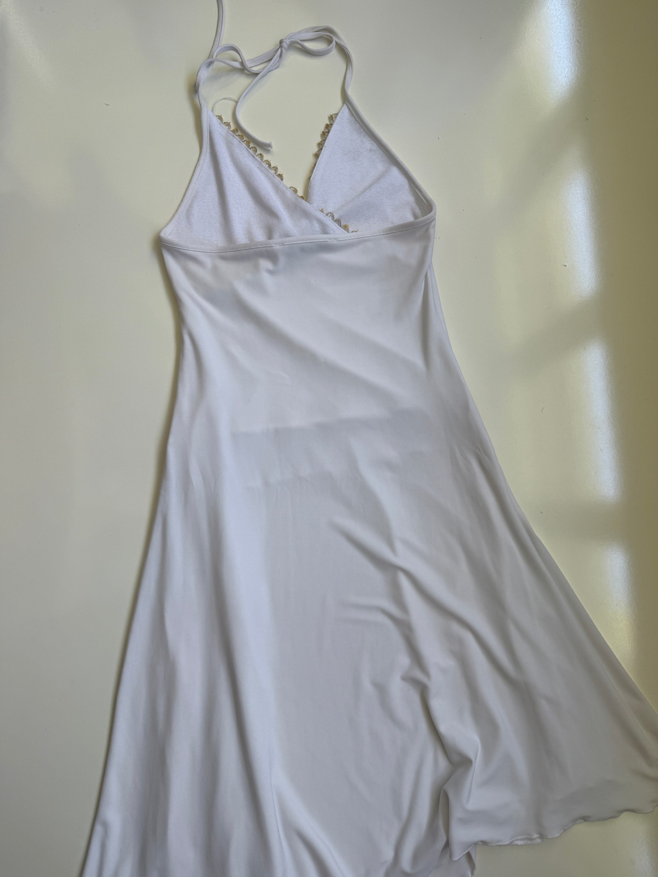 00's Beaded asym halter dress • Size XS/S