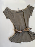 Load image into Gallery viewer, 00's Mango khaki ribbon babydoll top • Size M
