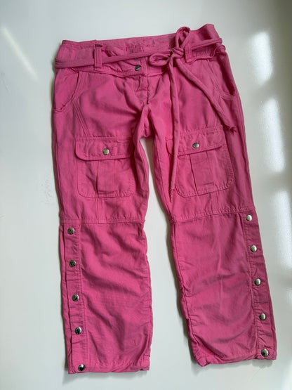 00's Pink capri cargos • Size 8