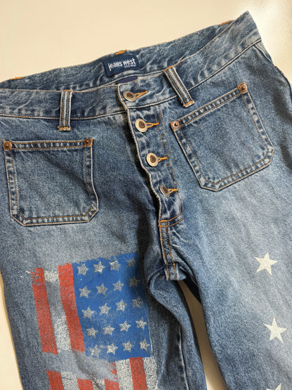 00's USA Denim button fly flares • Size 8