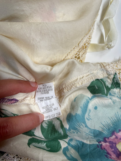 NZ Vintage Butter Yellow silk fairy cami • Size L