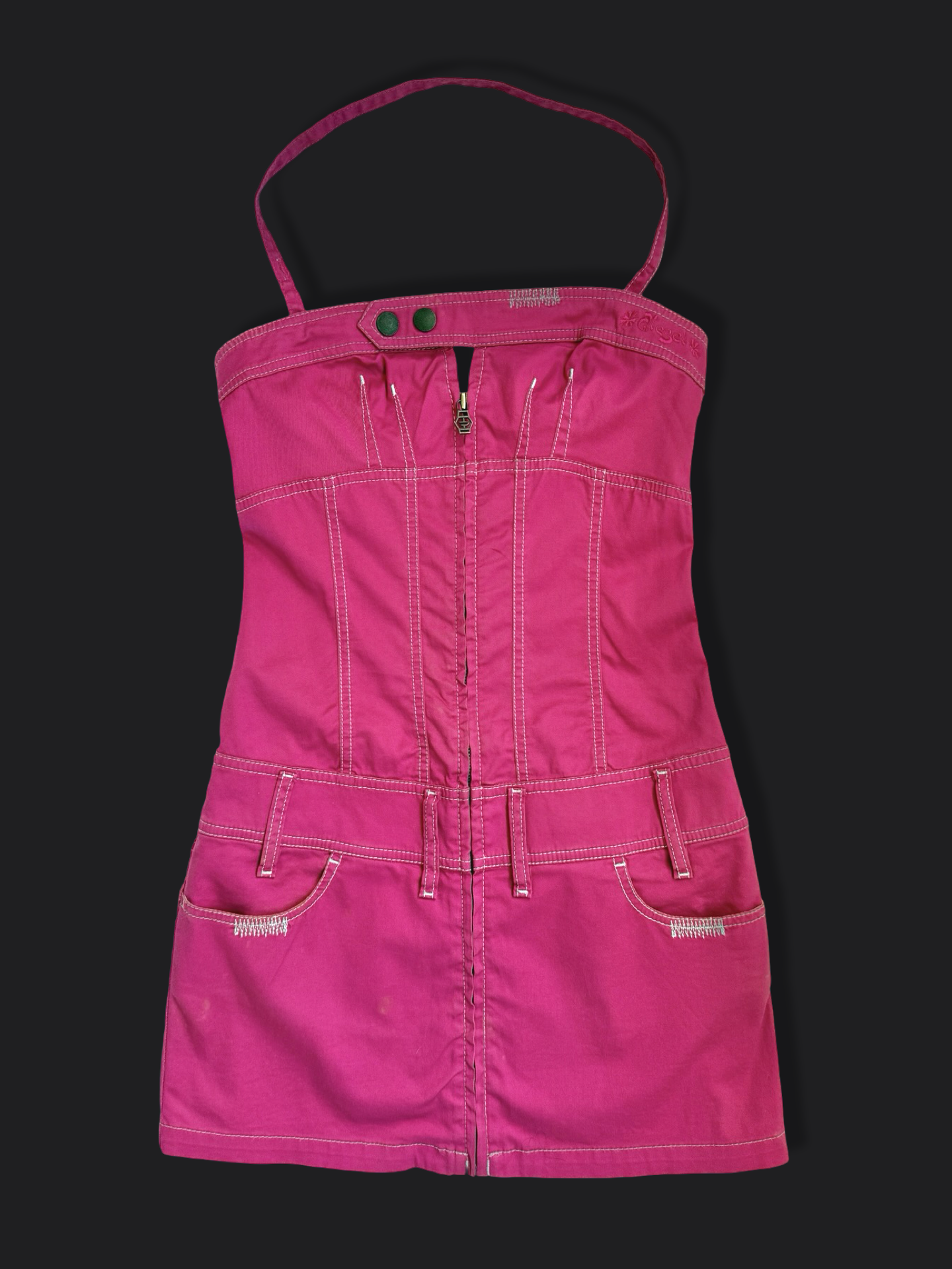 Rare 00's Diesel Pink halter mini dress