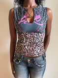 Load image into Gallery viewer, 00's Morgan graphic print thick mesh tank • Size S
