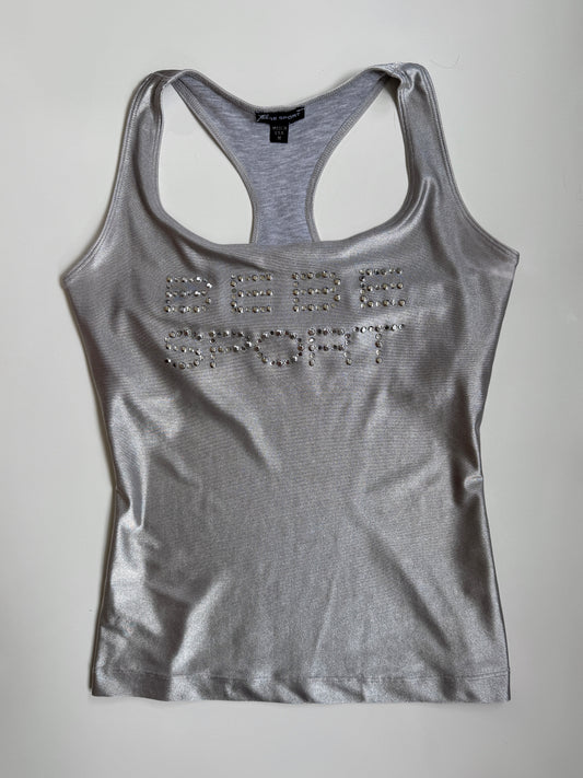 00's Bebe sport diamante chrome tank • Size S/M