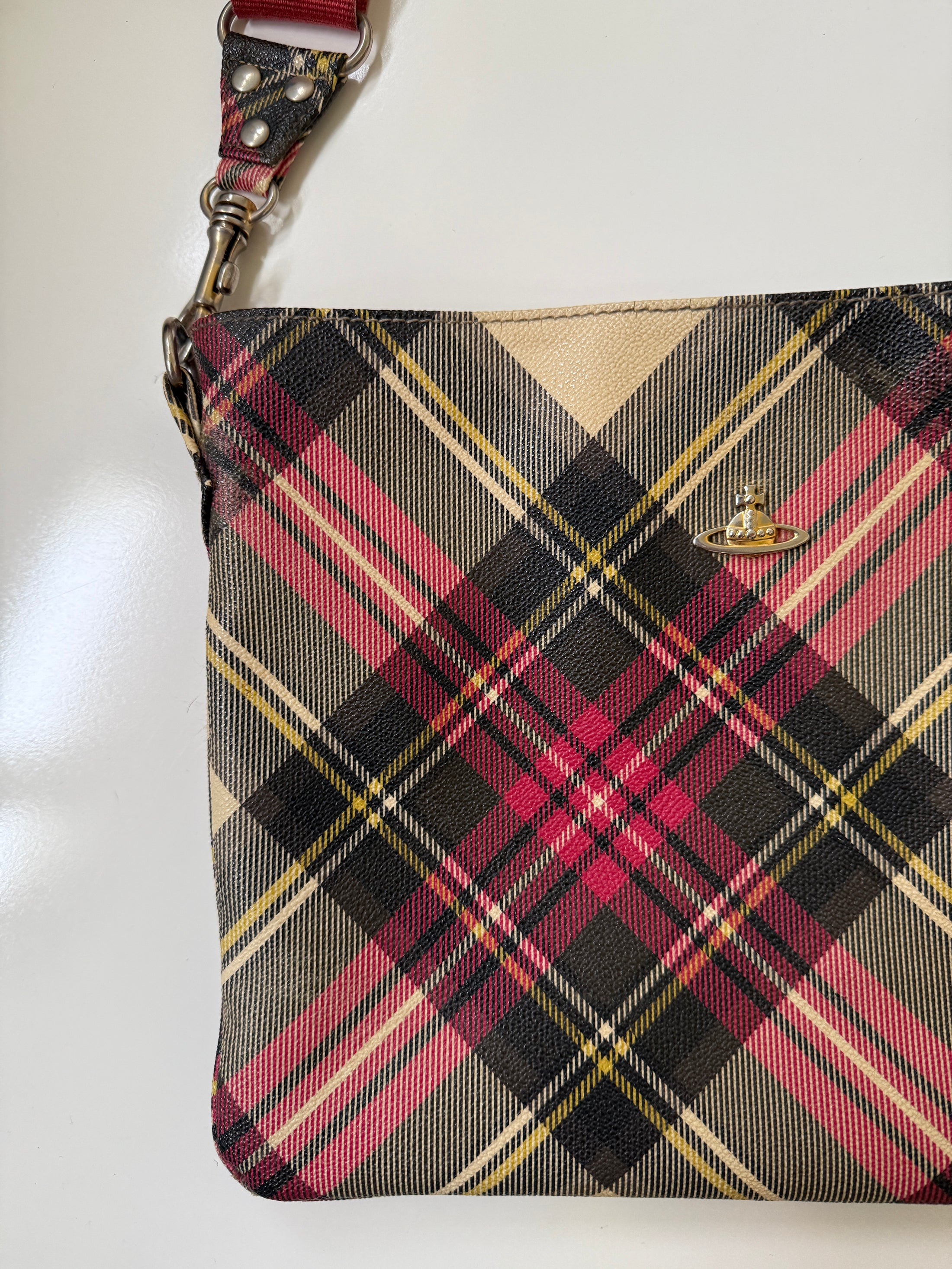 00's Vivienne Westwood plaid cross body