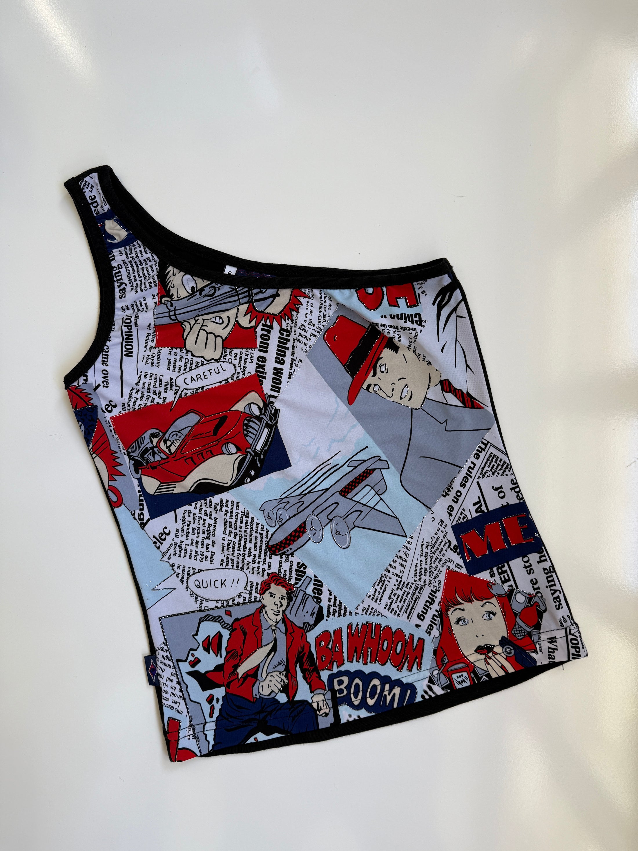 Aus 00's comic print one shoulder • Size S