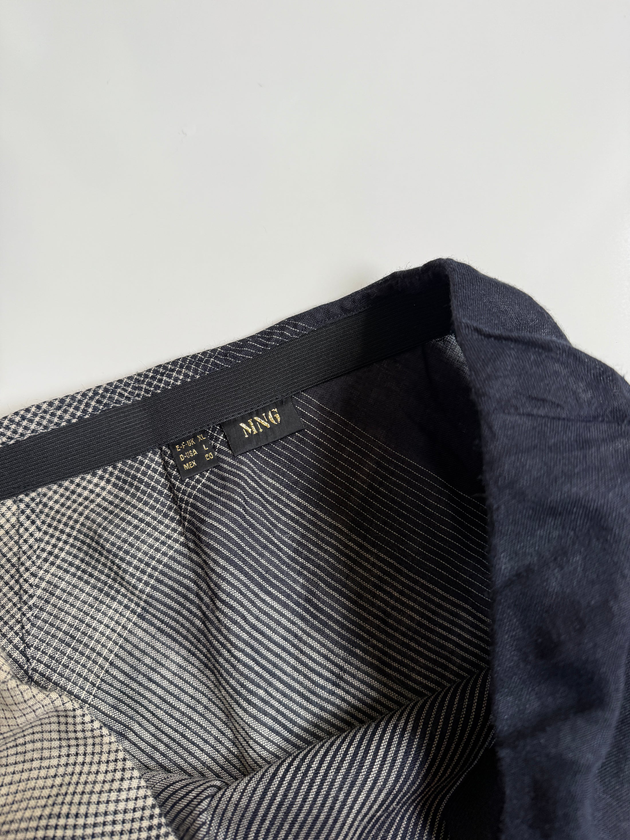 00's Mango plaid semi sheer midi skirt • Size L/XL