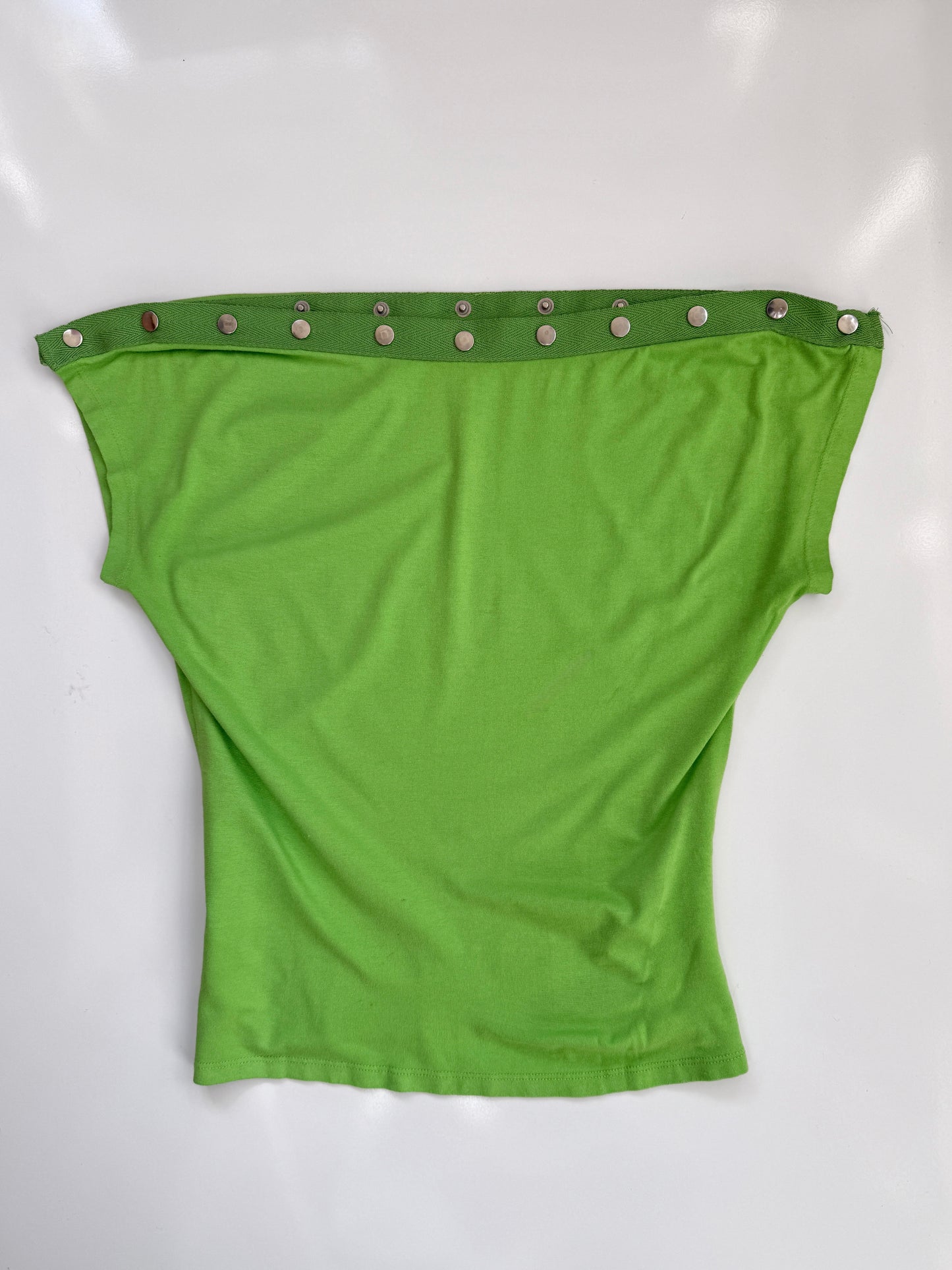 00's Green snap button top • Size M