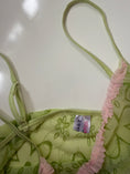 Load image into Gallery viewer, 00's Pale green pattern mesh cami • Size S
