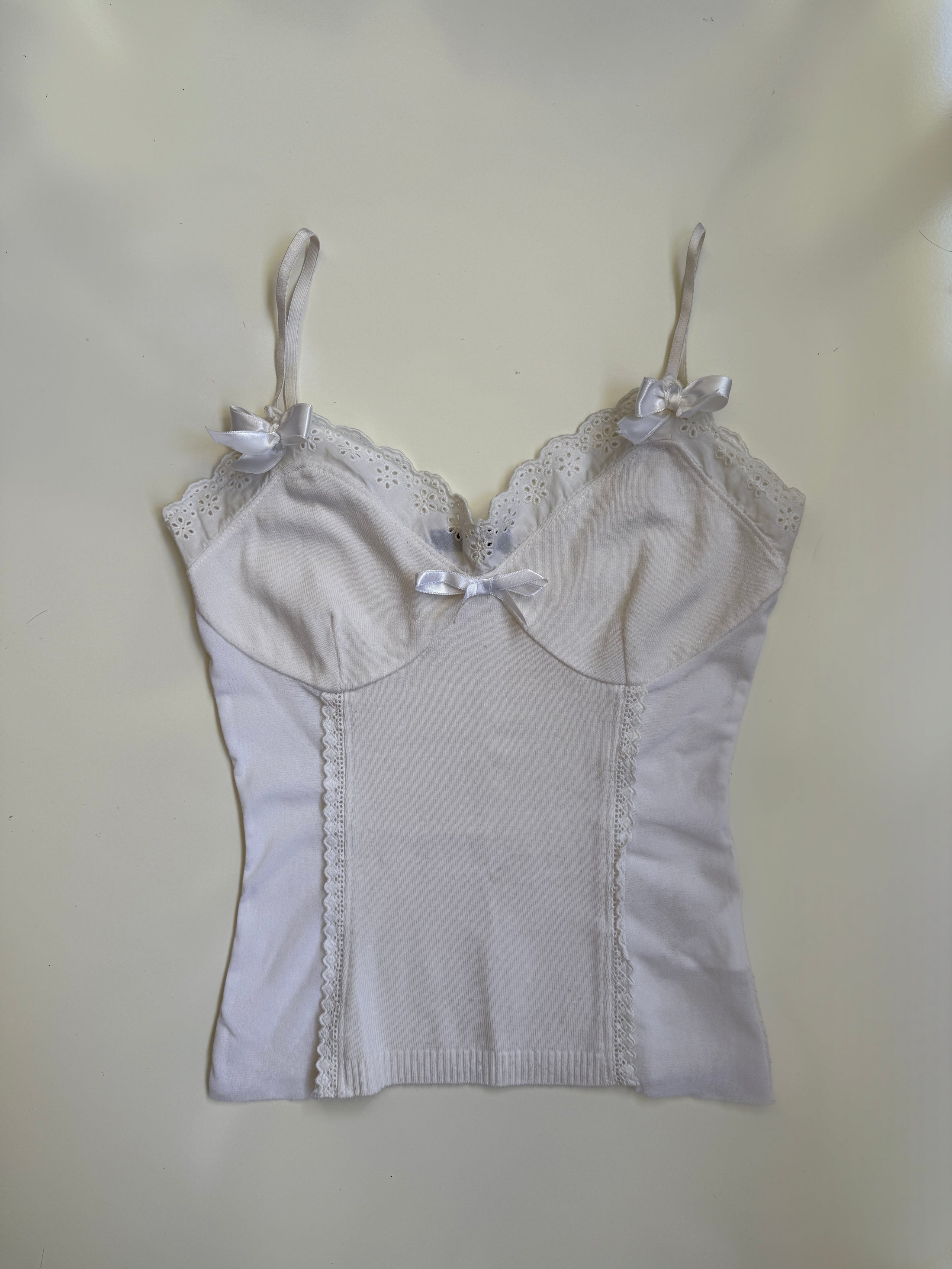 Italian 00's coquette mesh/knit cami • Size S