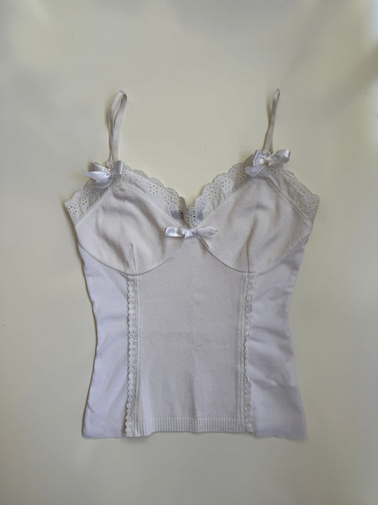 Italian 00's coquette mesh/knit cami • Size S