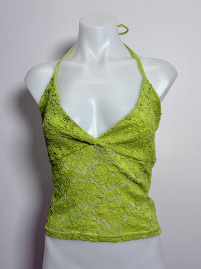 00's Italian green lace cami • Size S/M