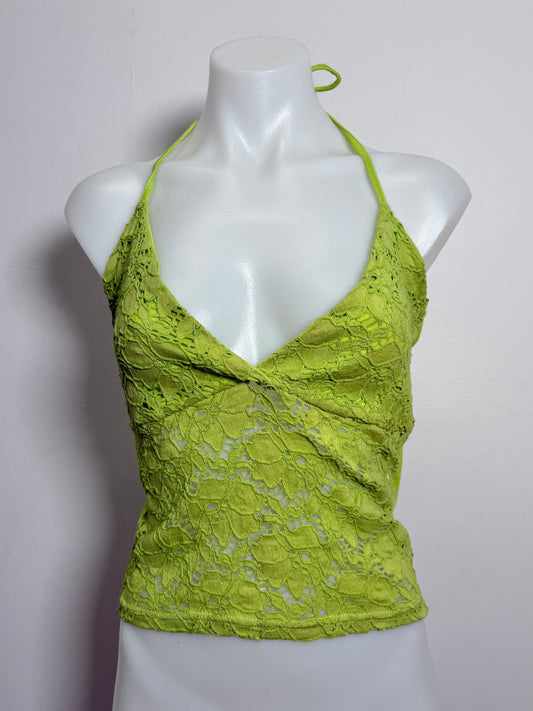 00's Italian green lace cami • Size S/M