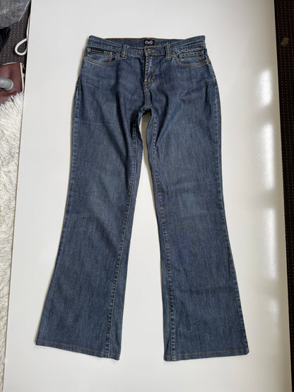 00's Dolce & Gabbana sequin embroidered flare jeans • Size 8
