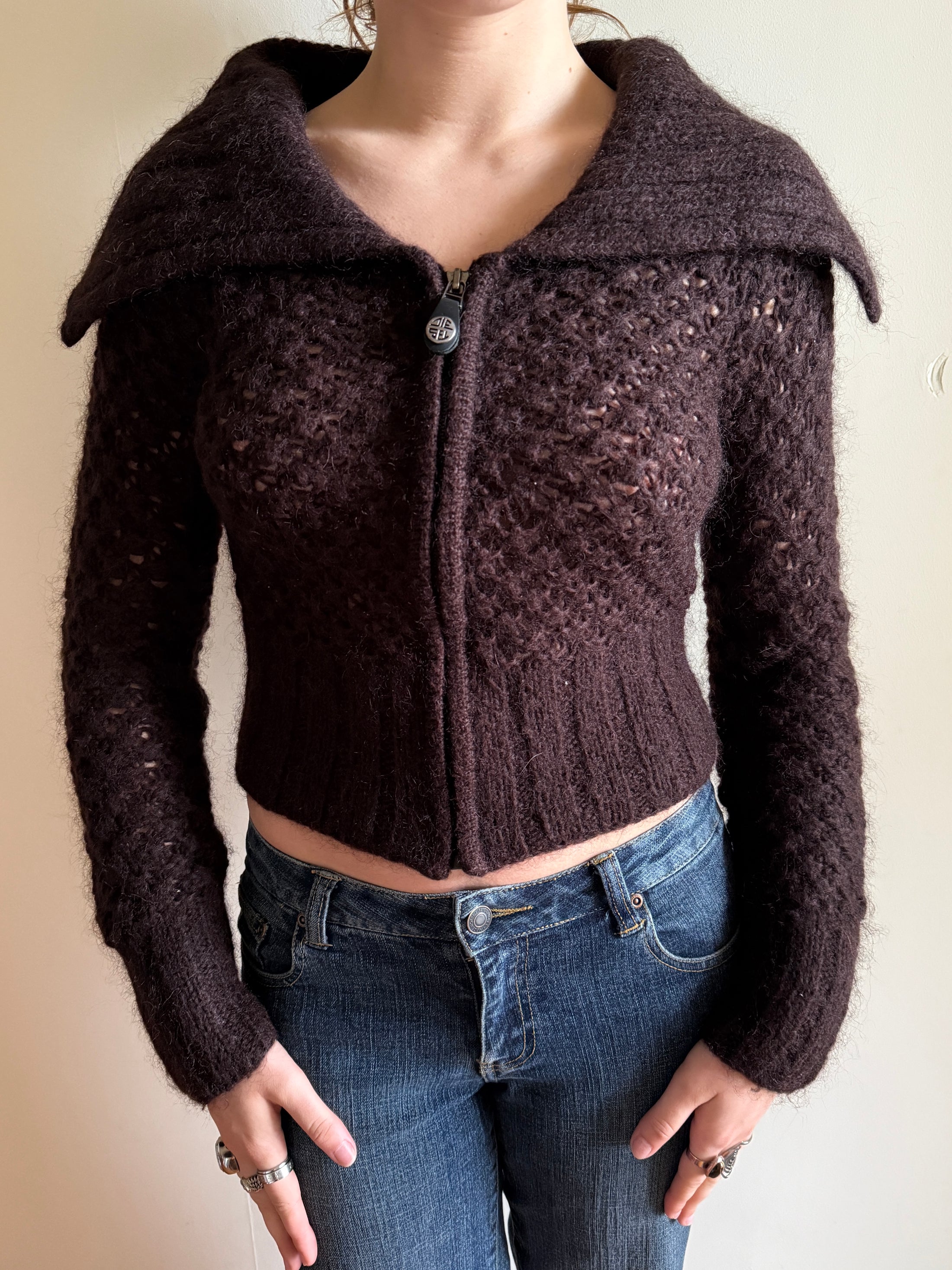 00's Diesel mohair blend knit zip up • Size S