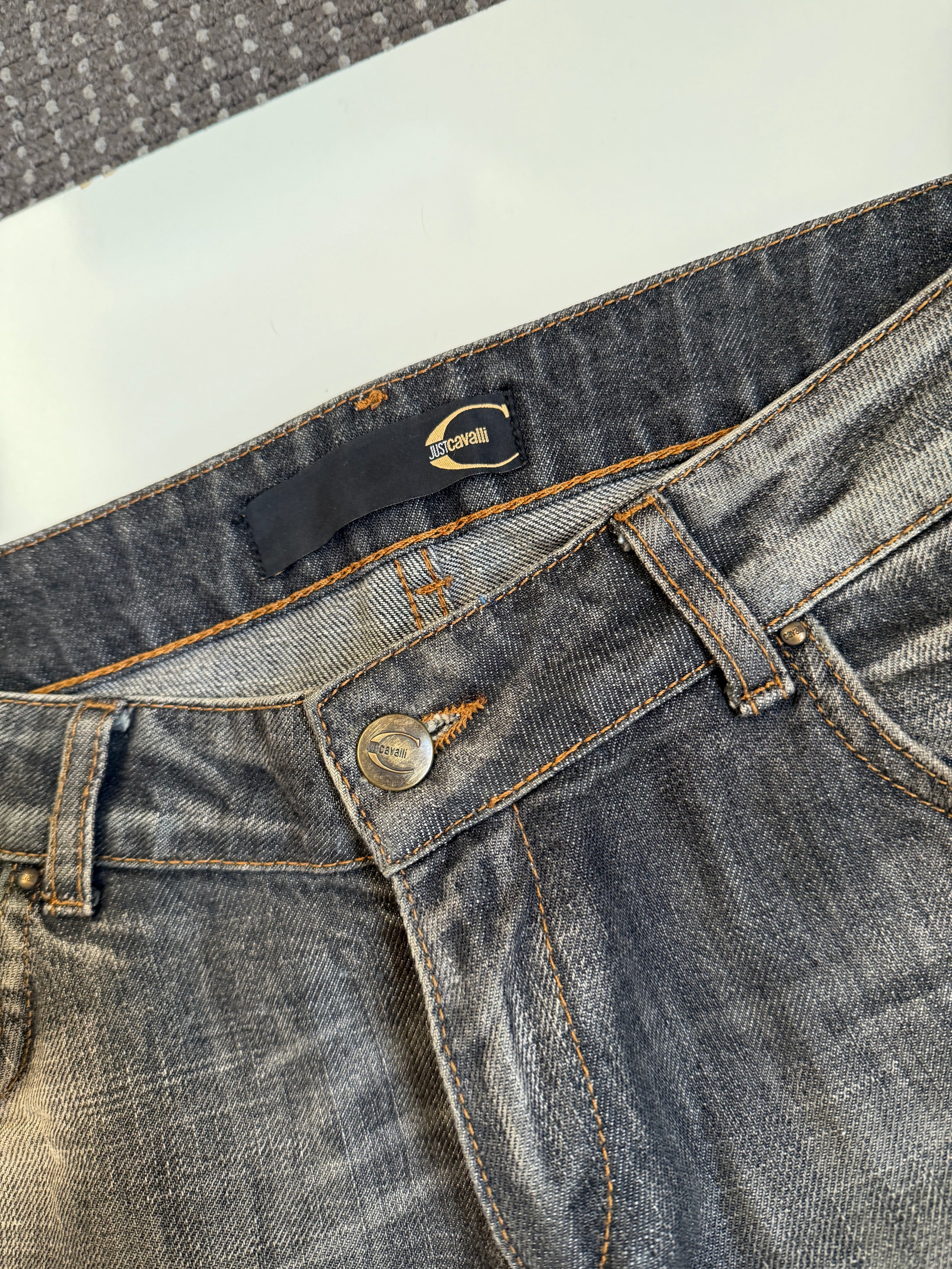 00's Cavalli diamante low-rise flared jeans • Size 10