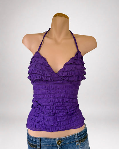 00's Purple ruffle halter • Size M