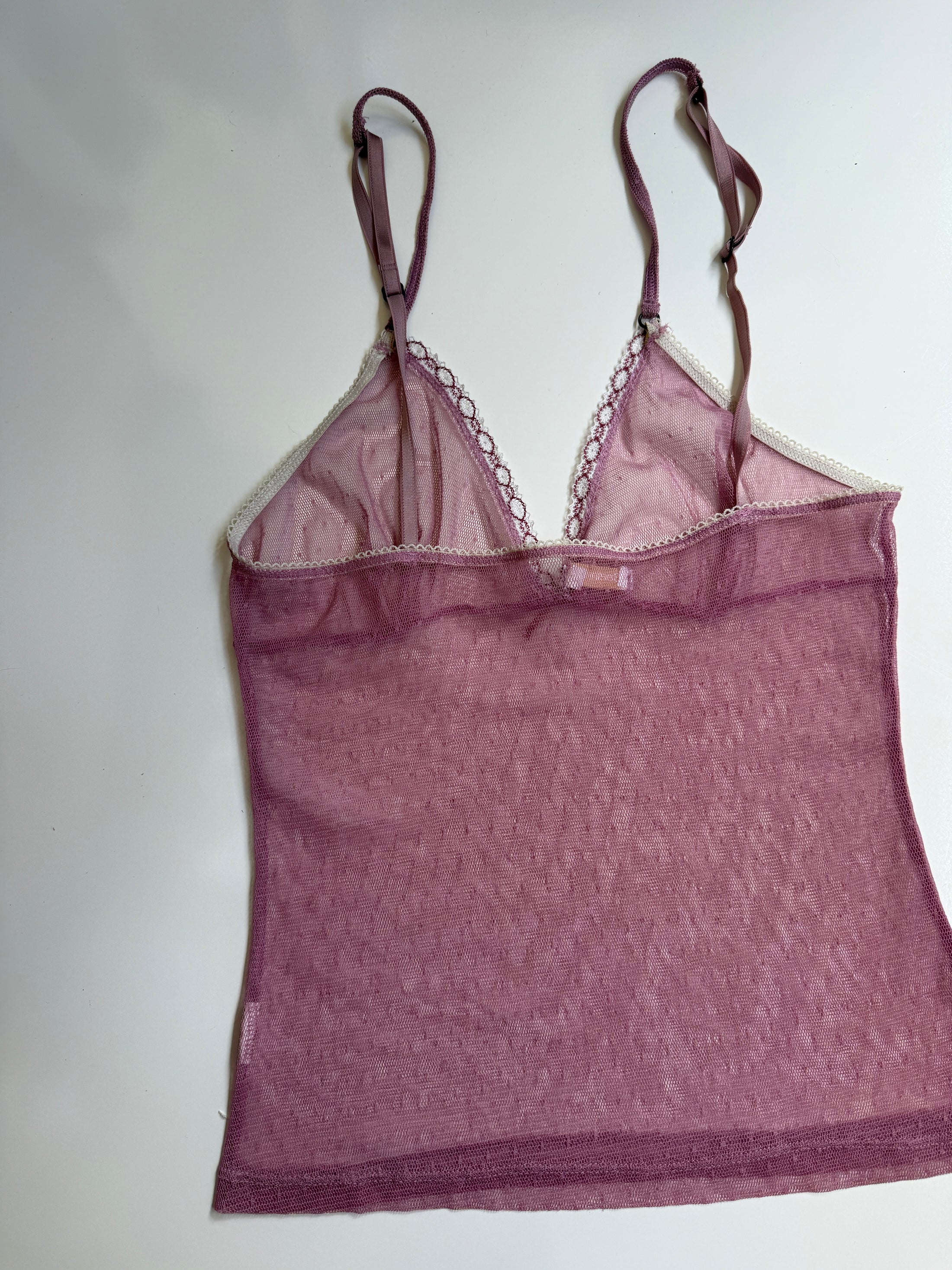 00's Bershka pink mesh cami • Size XS/S