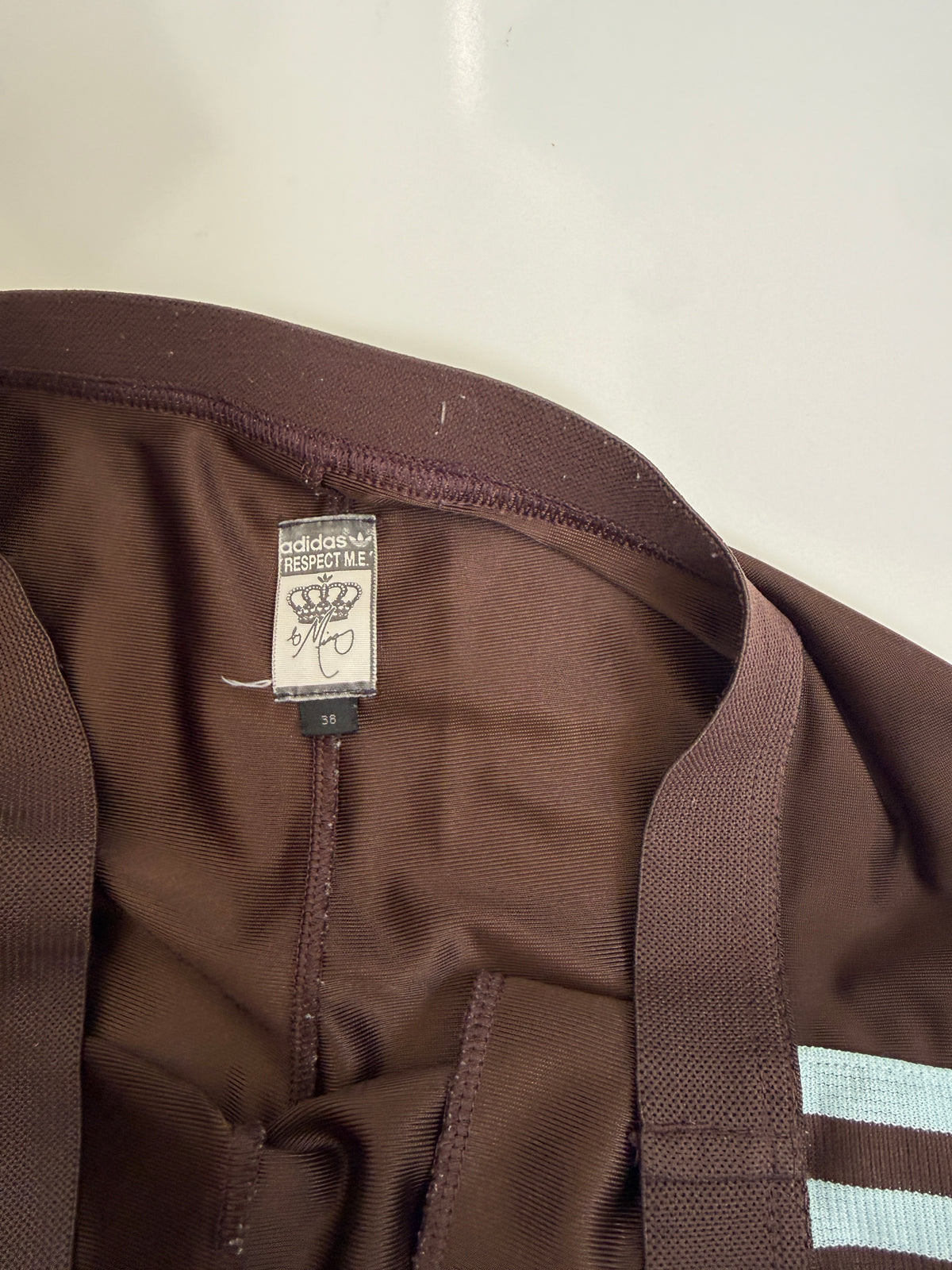 00's Adidas Respect Me snap button brown track pants • Size 12