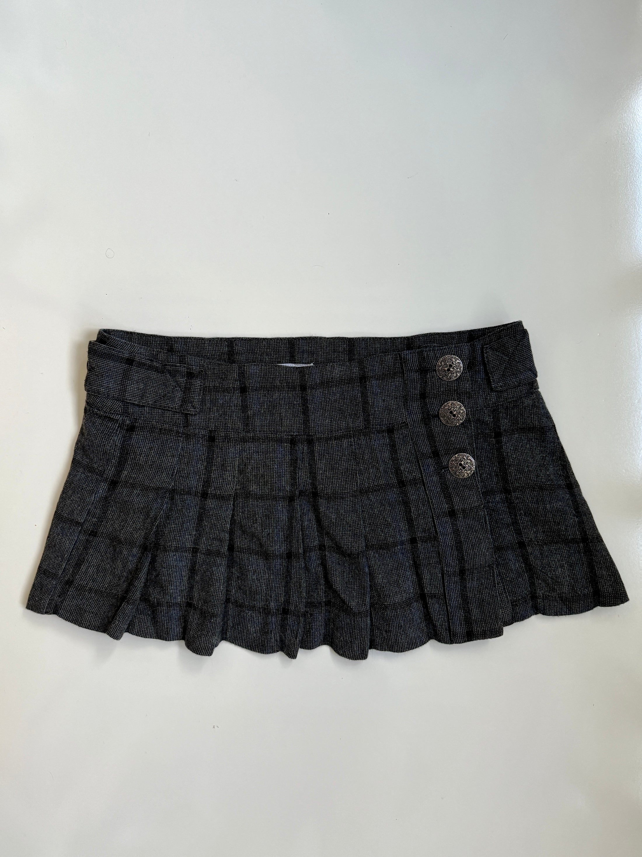 00's Zara wool blend plaid micro mini • Size 12