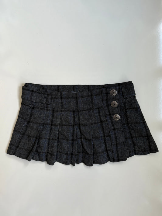 00's Zara wool blend plaid micro mini • Size 12