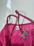 Load image into Gallery viewer, 00's Hot pink mesh cami w butterfly motif • Size XS/S
