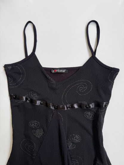 00's Asymmetric cami w ribbon detail • Size S