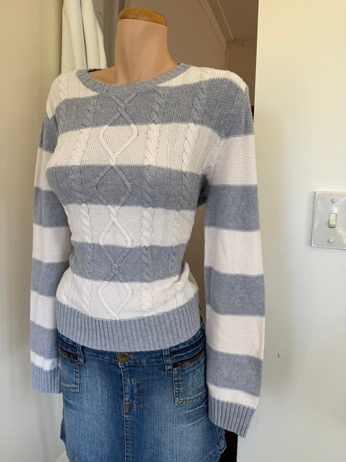 00's Chaps striped cable knit • Size M