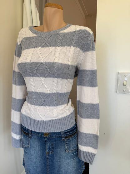 00's Chaps striped cable knit • Size M