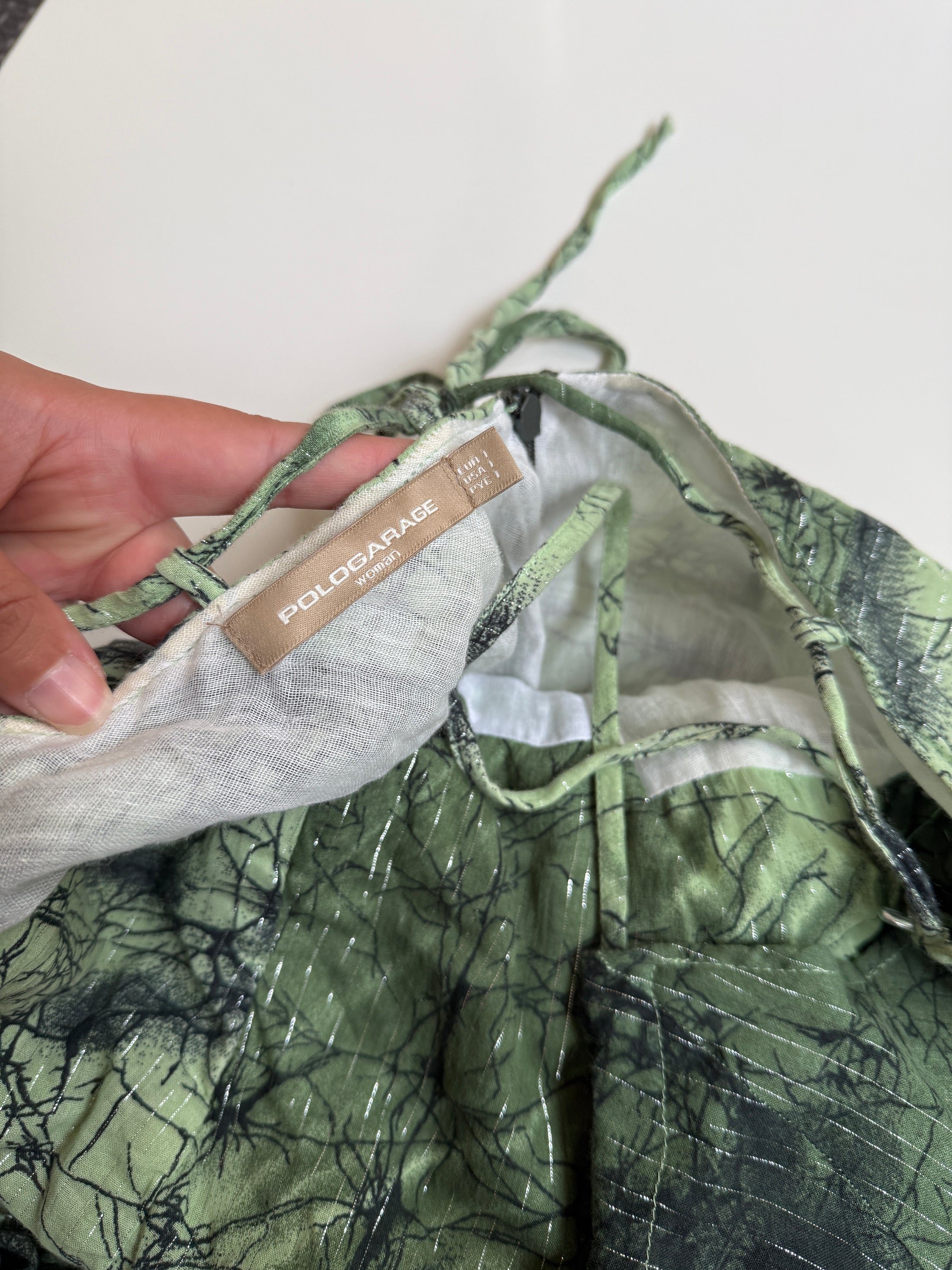 00's Fairy cotton pattern backless midi • Size S