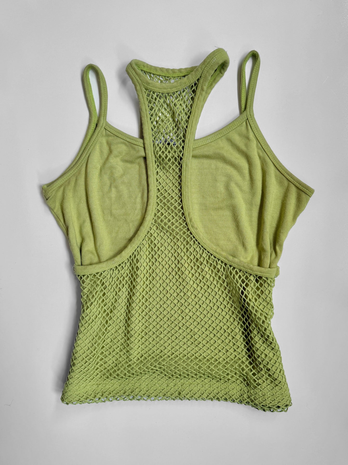00's Green mesh rave tank • Size S/M