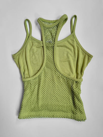 00's Green mesh rave tank • Size S/M