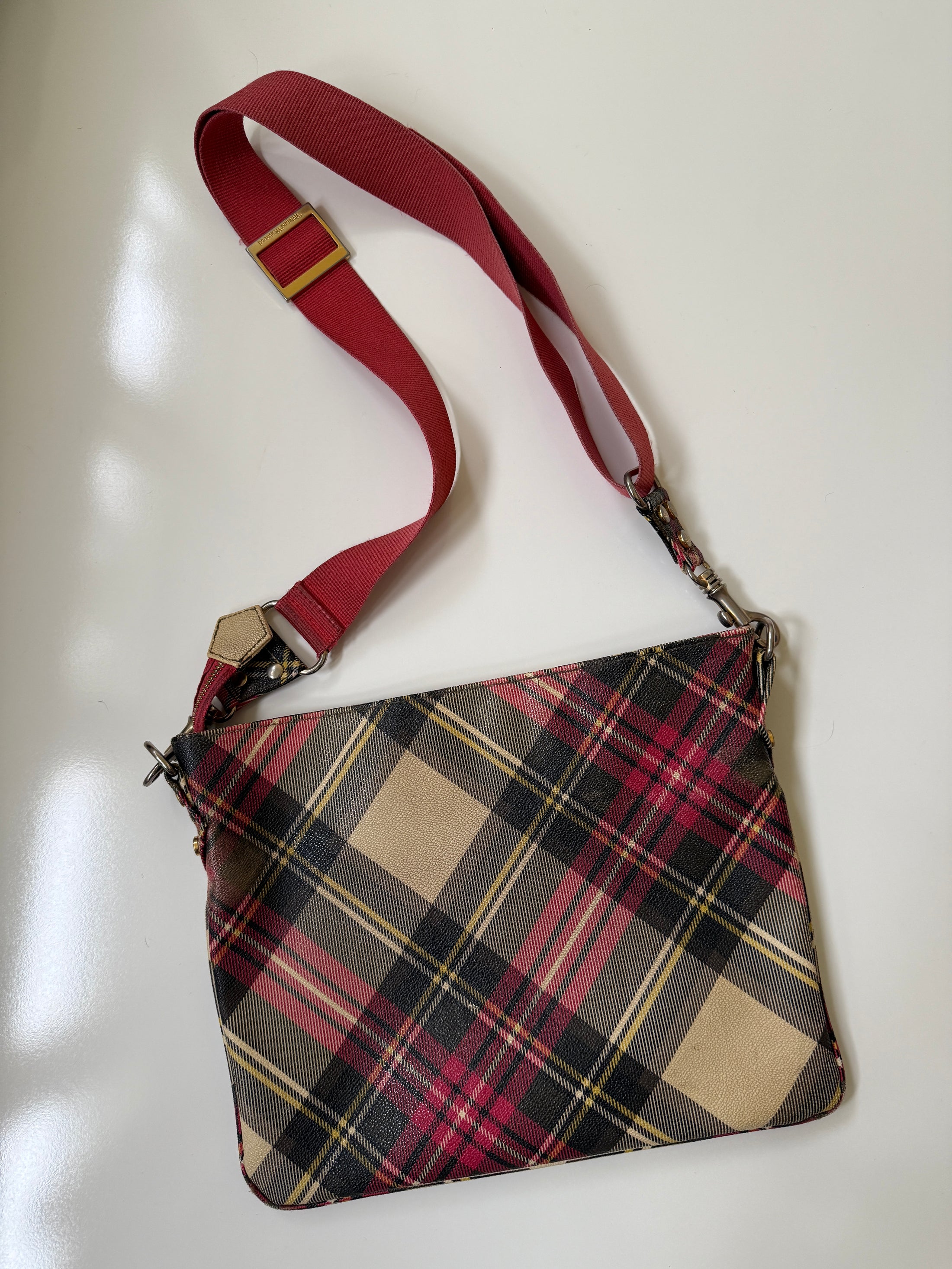 00's Vivienne Westwood plaid cross body