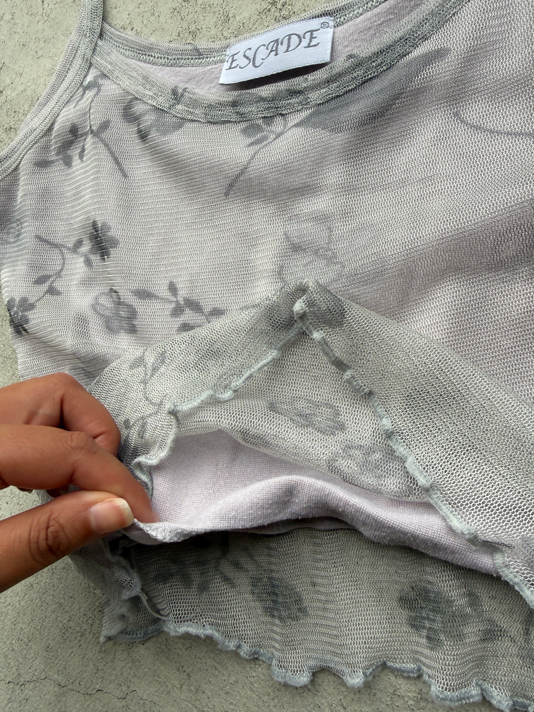 00’s Mesh overlay crop cami • Size S