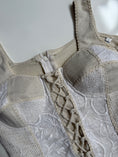 Load image into Gallery viewer, 00's Fairycore crocheted/woven lace up corset • Size S
