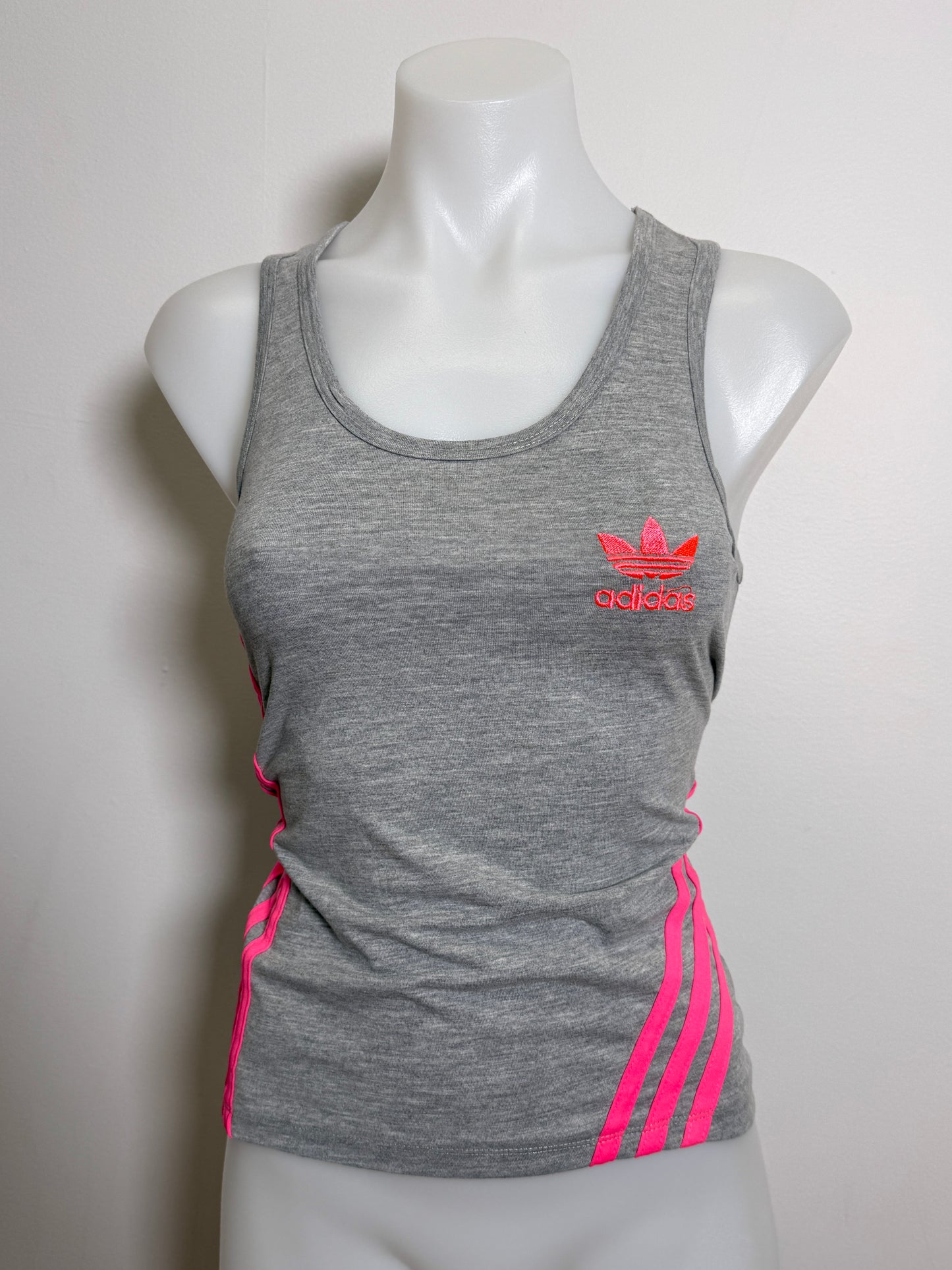 00's Adidas grey pink tank • Size S