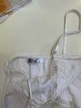 Load image into Gallery viewer, 00's Sheer tiered embellished top w matching bandana • Size S
