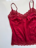 Load image into Gallery viewer, 00's River Island structured lace trim satin cami w sequins • Size S
